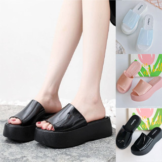 รองเท้าแตะแบบสวม รองเท้าเสริมส้นพื้นหนา6เซน สวยหรูสําหรับผู้…