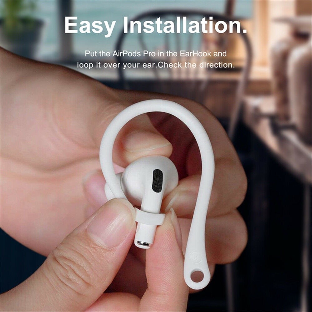 Smartor - 2PCS ผู้ถือสายคล้อง Pod ไร้สายหูสําหรับ Apple AirPods/ AirPods Pro Anti-lost หูฟังผู้ถือหู