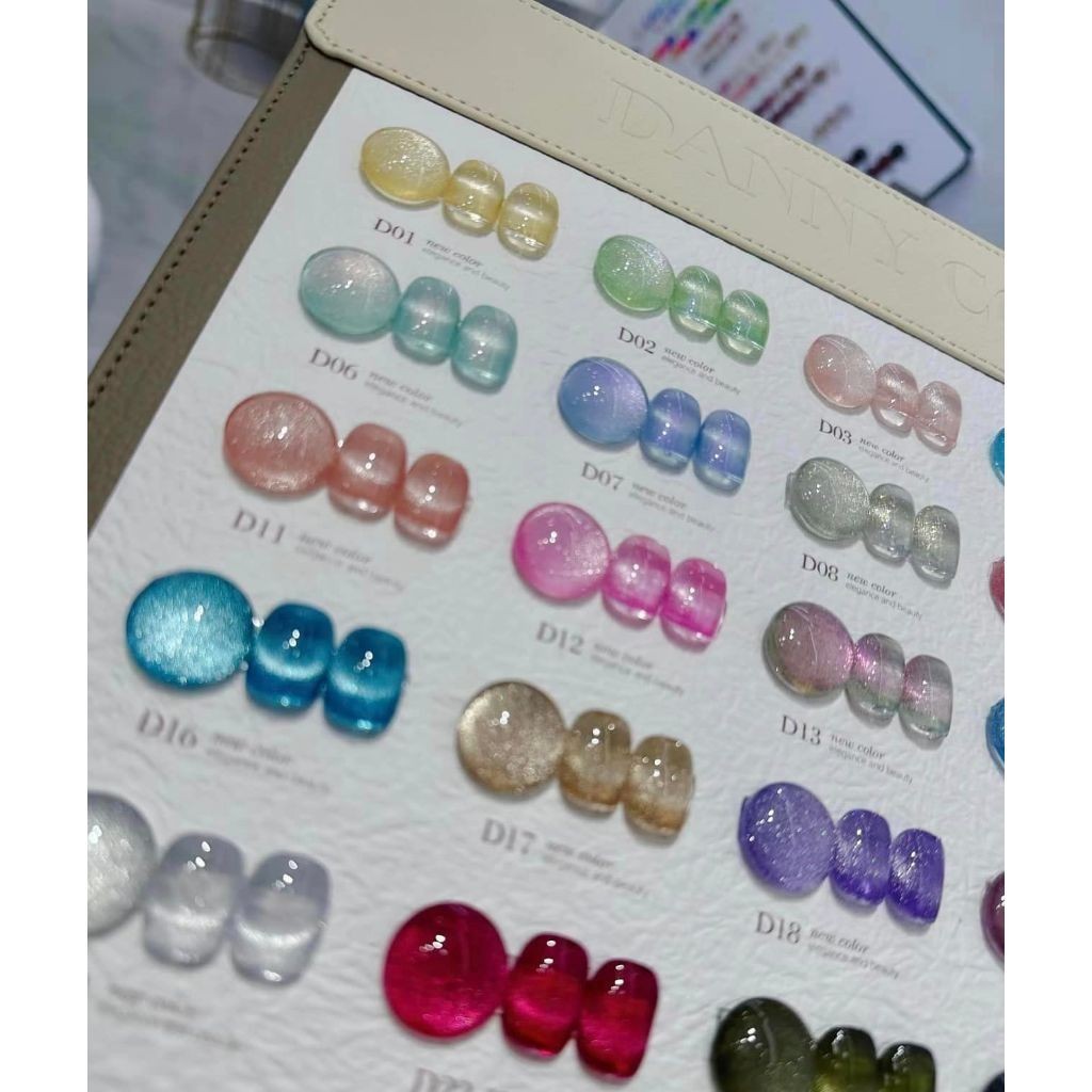 Nailsfc สีเจลลูกแก้วแคทอาย มีให้เลือก 35 สี ยาทาเล็บเจลลูกแก้ว แยกขวด ขวดขาวฝาทอง Danny Coll -N32 Daniko Starry Dream