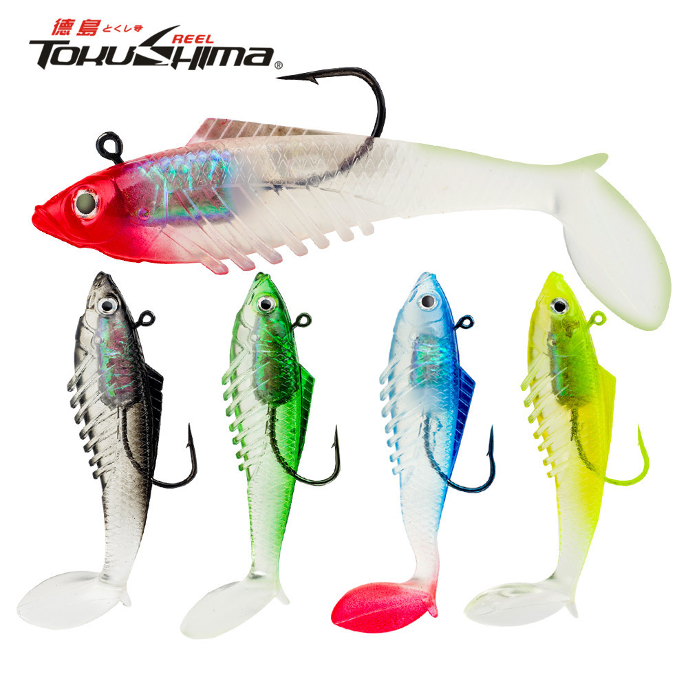 Soft Lure Jig Head Swimbait เหยื่อตกปลานุ่มพร้อมตะขอ Sinking Swimbaits สําหรับเบสน้ําเค็มและน้ําจืดเหยื่อตกปลาพลาสติกอ่อน