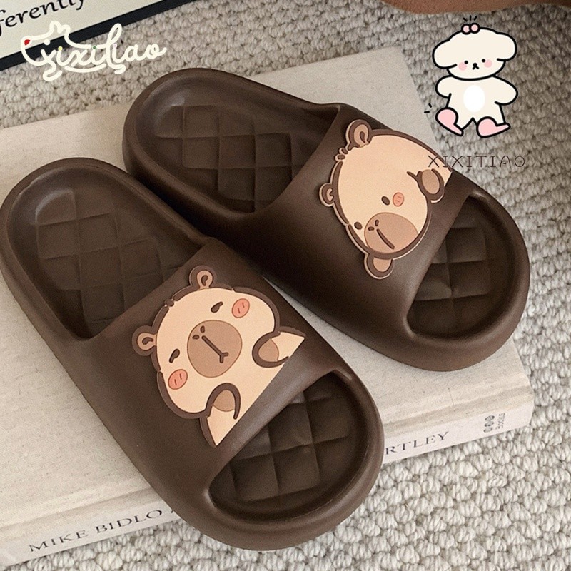 Xixitiao รองเท้าแตะลําลอง พื้นนิ่ม ลาย Capybara Capybara eva น่ารัก สร้างสรรค์ เหมาะกับฤดูร้อน สําหรับใส่ในบ้าน
