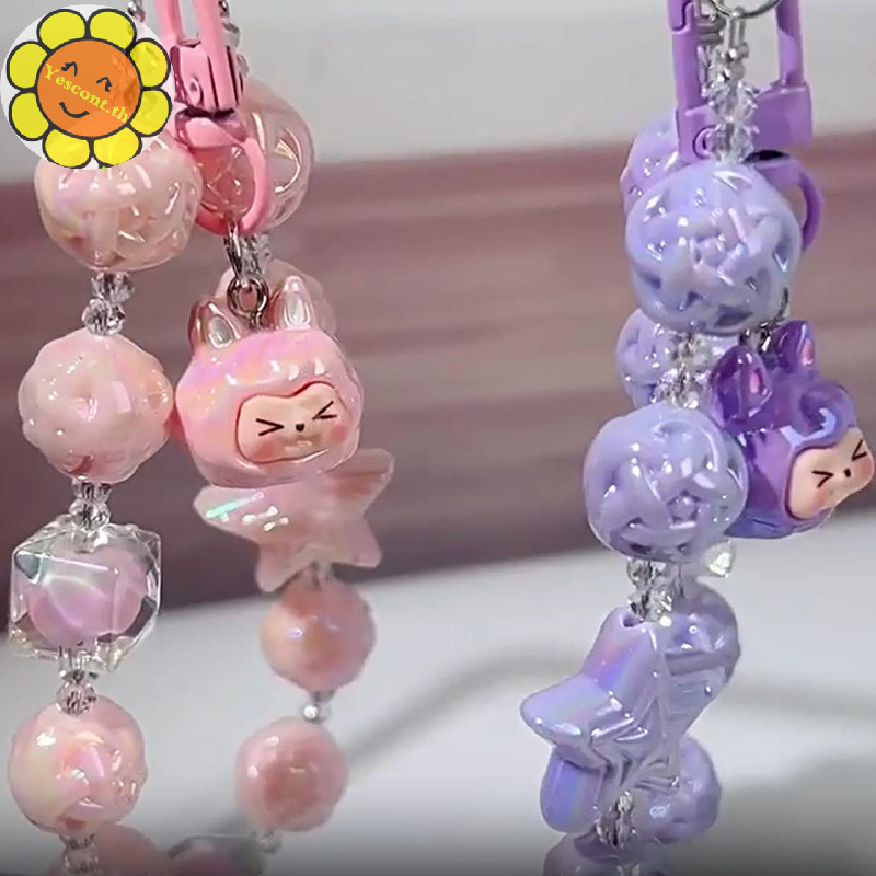 Yescont โทรศัพท์มือถือ Lanyard สายรัดข้อมือสําหรับผู้หญิงมือถือโซ่สั้น Anti-lost โทรศัพท์มือถือกรณีตุ๊กตาจี้โทรศัพท์ Charm สายคล้อง TH