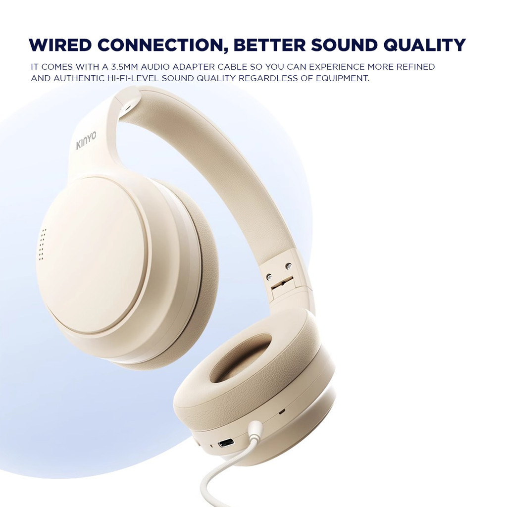 Kinyo B3 Pro หูฟังบลูทูธไร้สายแบบครอบหู 5.3 แบตอึดทนทาน พร้อมไมโครโฟน ตัดเสียงรบกวน