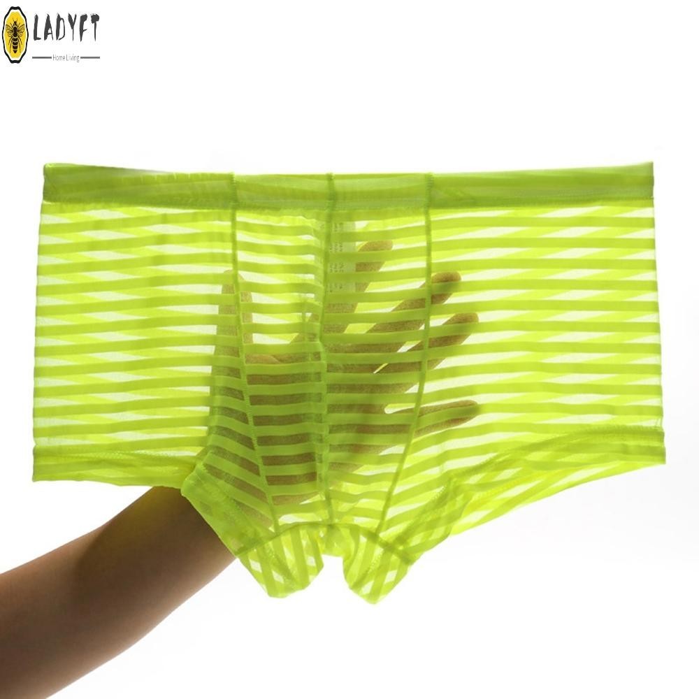 กางเกงบ็อกเซอร์โปร่งใสมีสไตล์กางเกงเซ็กซี่สําหรับผู้ชายที่มีการออกแบบเอวต่ํา