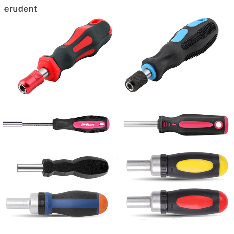 Erudent 1/4 (6.35 มม.) Ratchet ไขควง Bit Holder Handle al Magnetic Bit ใหม่