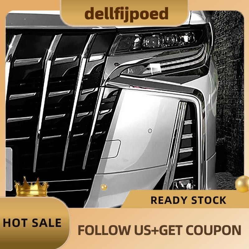 dellfijpoedfor Alphard 30 Series กันชนหน้า Trim Protector Strip ไฟตัดหมอกหมอก Garnish Strip Chrome ตกแต่ง Strip