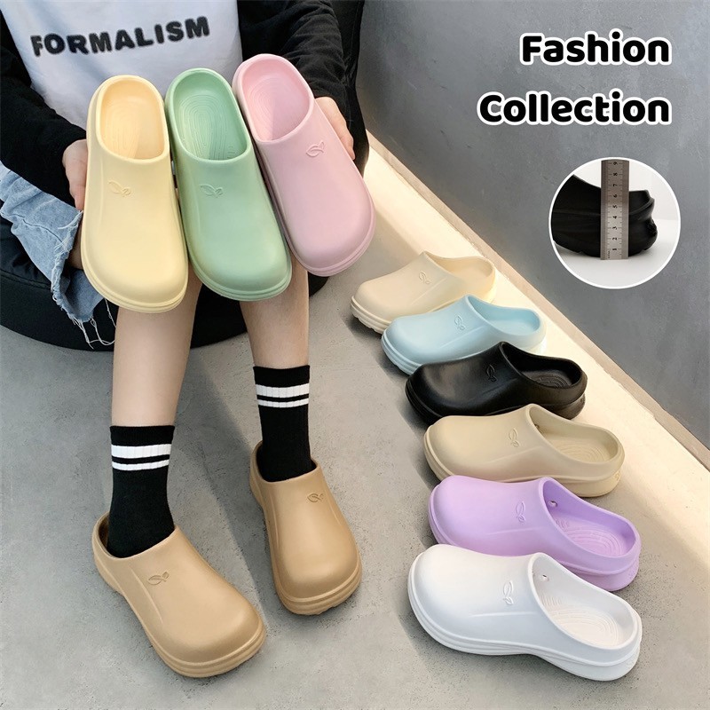 รองเท้าแตะ รองเท้าหัวโตผู้หญิง นุ่มสบายเท้า 3.5cmพื้นหนา กันลื่น กันน้ำ แฟชั่น พื้นนิ่ม เปิดส้นเท้า รุ่น：Z11