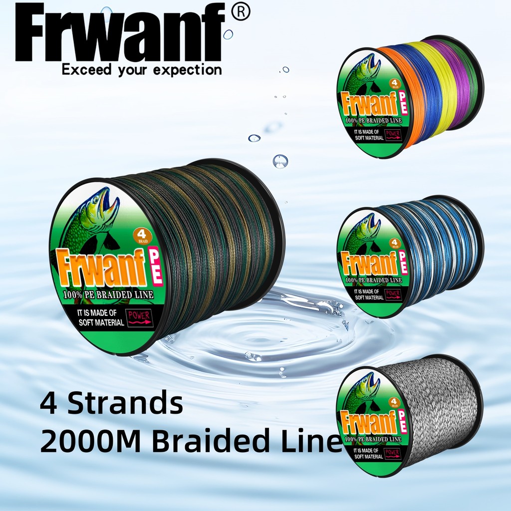 Frwanf 2000M PE 4 Strands สายถักSmooth Line สำหรับตกปลา 0.9-45.3kg