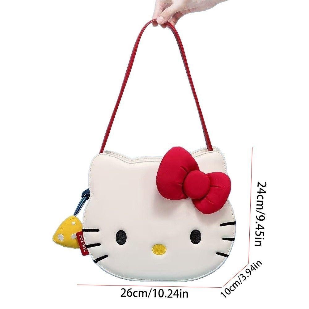 Jarrediw Kitty Crosbody Bag,โบว์การ์ตูนKT Catกระเป๋าสะพาย,แฟชั่นน่ารักอะนิเมะCreative Kitty Catกระเป๋าถือกลางแจ้ง
