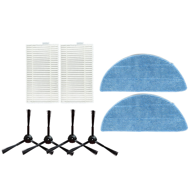 แปรงด้านข้างเครื่องดูดฝุ่นหุ่นยนต์ + แผ่นกรอง HEPA + ผ้าม็อบเข้ากันได้กับอุปกรณ์เสริม Ilife V9 V9 pr