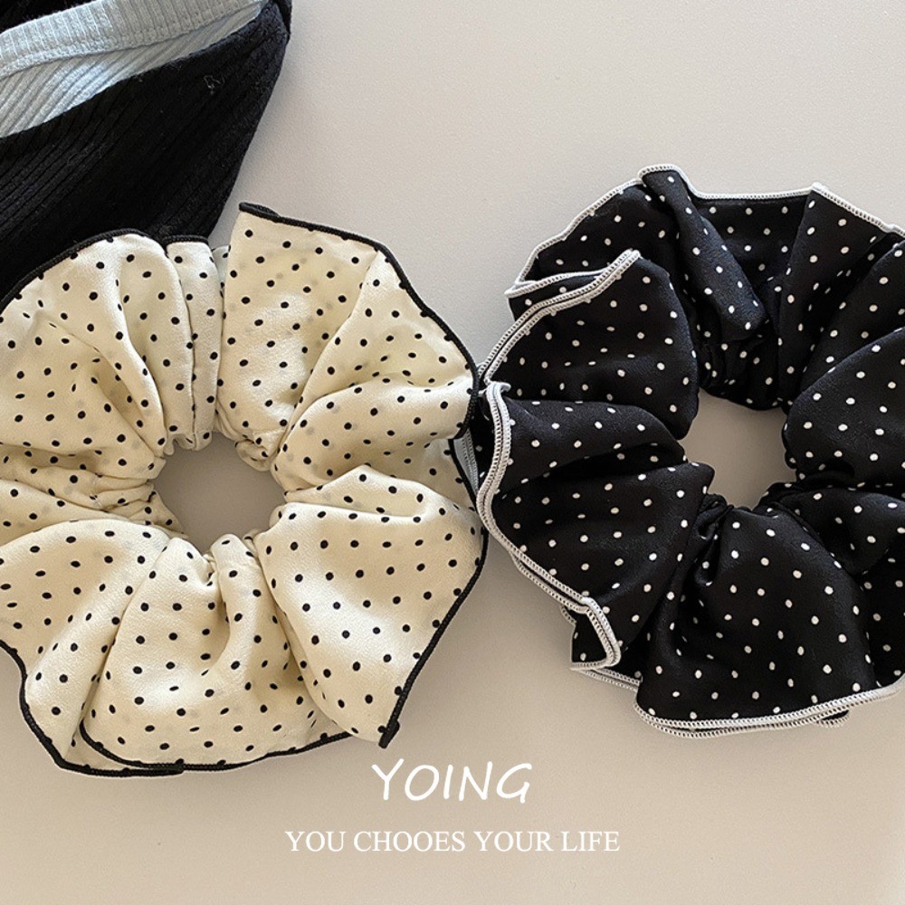 Yoing/gentle แฟชั่นอารมณ์เรียบง่าย Polka Dot Hair Tie Headdress เครื่องประดับผมระดับไฮเอนด์