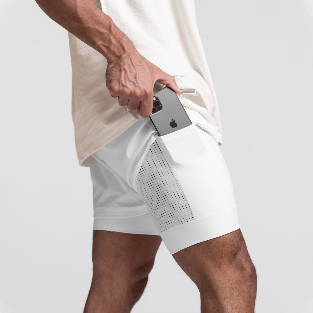 European and American Summer Men's Trendy Outdoor Running Squat Breathable Double-Layer Quick-Drying Shorts Muscle Sports Shorts oRFi