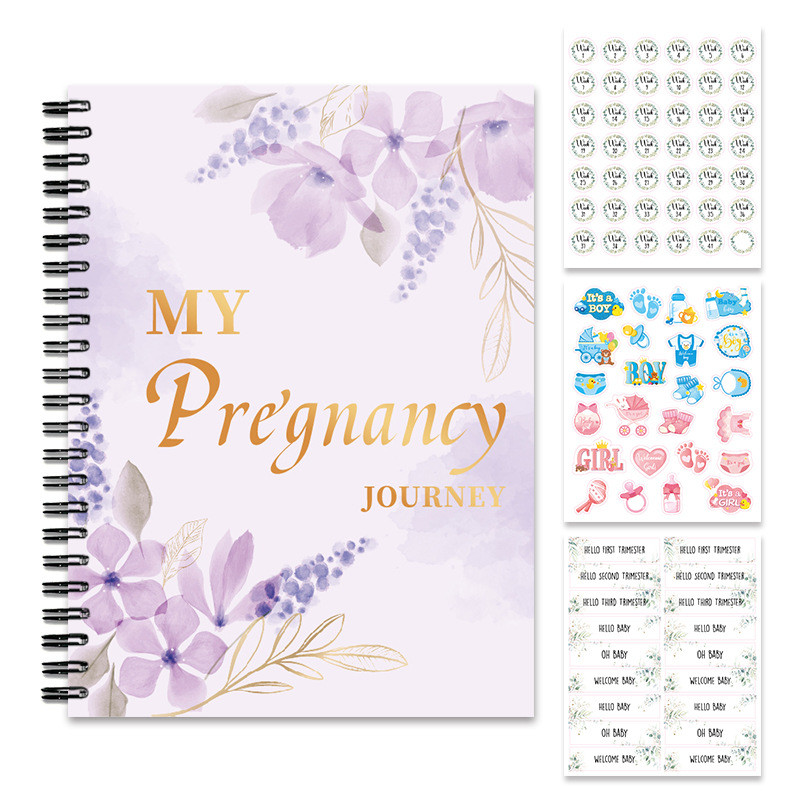 Ossayi My Pregnancy Journey Record Diary Planner A4 ปกแข็งหน่วยความจําการตั้งครรภ์ Journal Spiral No
