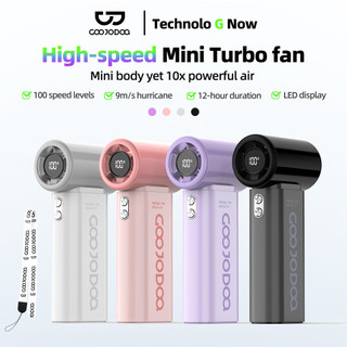 Quạt bỏ túi tốc độ cao GOOJODOQ Màn hình LED tăng cường sức gió gấp 10 lần và dây đeo di động4000mAh