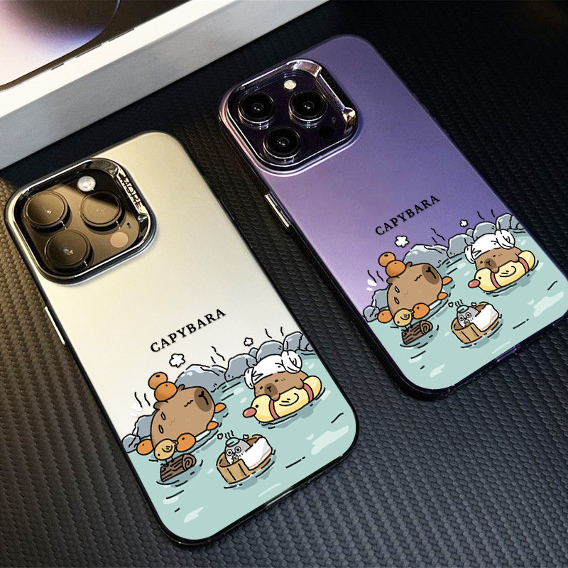 พร้อมส่ง เคสไอโฟนน่ารักCapybara case for iPhone 13 12 7Plus 14 15 11 Pro MAX X XR XS XSMAX SE2020