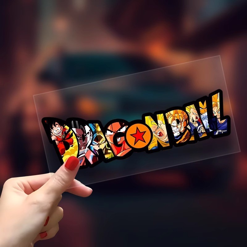 Dragon Ball Creative โลโก้ภาษาอังกฤษสะท้อนแสงรถสติกเกอร์สําหรับรถยนต์,รถจักรยานยนต์ไฟฟ้า,กระจกตกแต่งสติกเกอร์กันน้ํารูปลอก