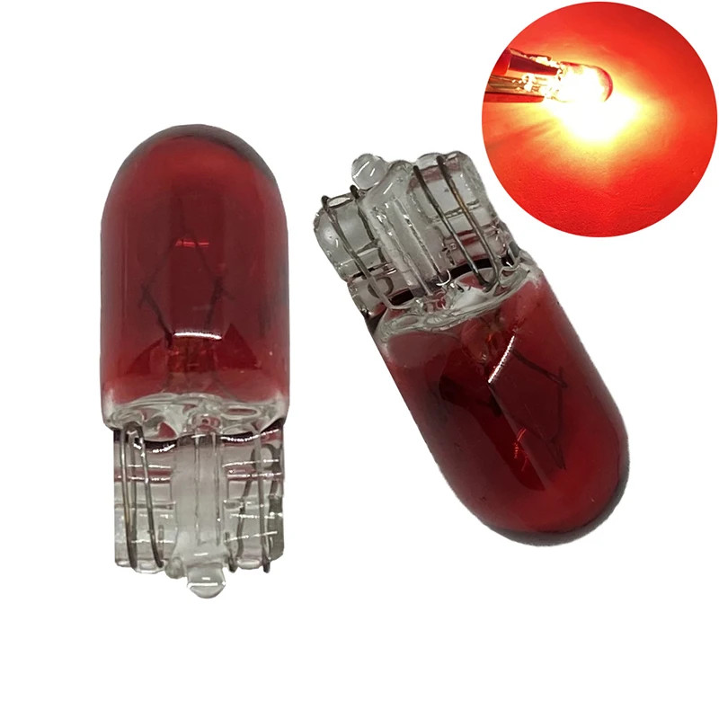 10 ชิ้นสีขาว T10 W5W 501 194 ชัดเจนสัญญาณโคมไฟแก้ว 12V 5W สีขาวอบอุ่นสีแดง BlueSingle Filament รถหลอดไฟอัตโนมัติ - รูปที่ 3