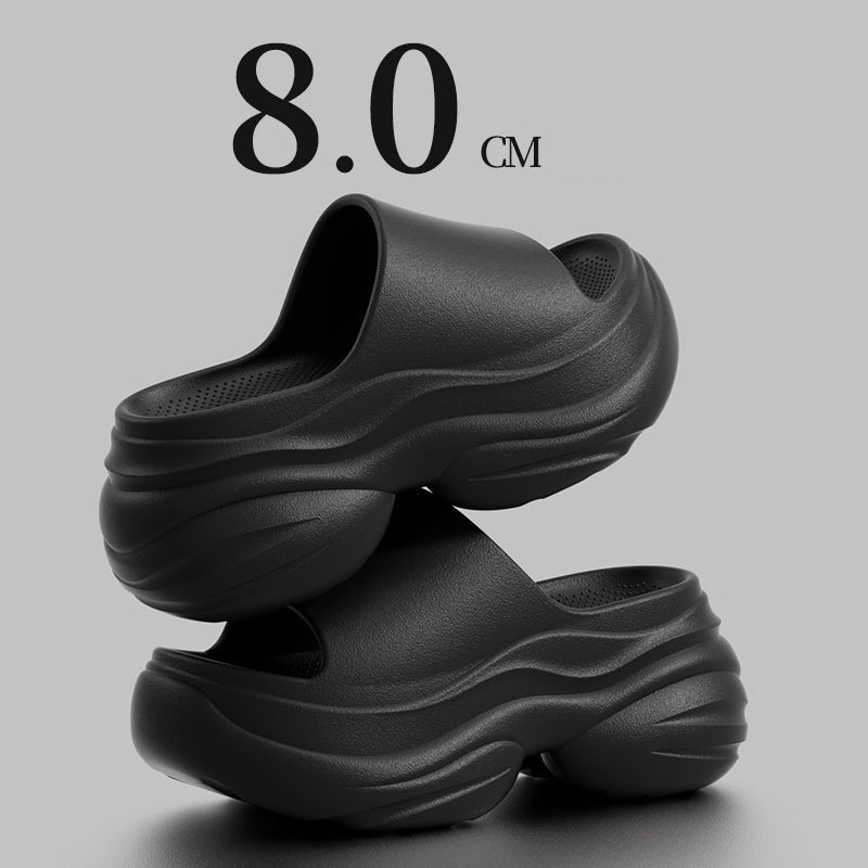 รองเท้าแตะกลางแจ้งผู้หญิงเพิ่มความสูง พื้นหนา ฤดูร้อน ใหม่ ไม่ลื่น พื้นนุ่ม รองเท้าแตะในบ้าน EVA