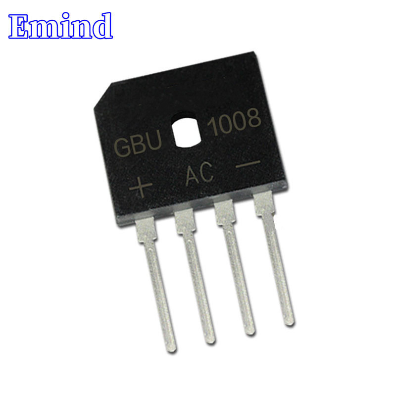 10 ชิ้น GBU1008 สะพานวงจรเรียงกระแส 10A/800V GBU10K สะพานซ้อนตัดฟุต GBU Footprint สะพานแบน