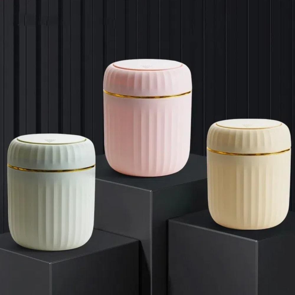 ขวดถังขยะตั้งโต๊ะแบบกดสัมผัสถังขยะขนาดเล็กพลาสติกทนทานพร้อมฝาปิดตะกร้าขยะ - รูปที่ 4