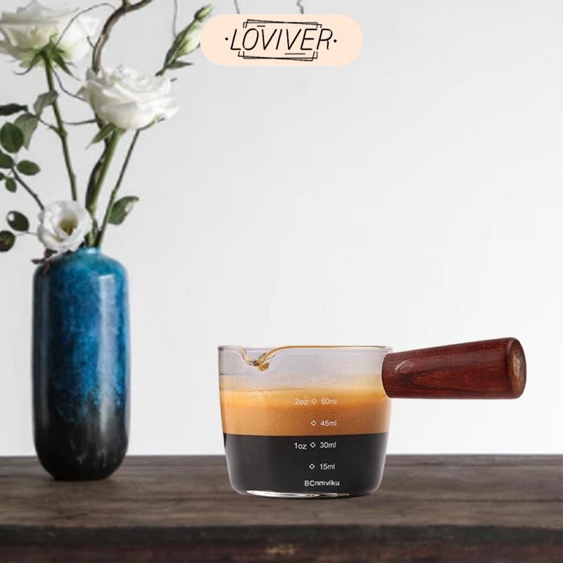 LOVIVER ความร้อน-resisting Espresso ถ้วยตวงไม้ Handle รูปที่ 2