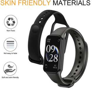 สายซิลิโคน for Xiaomi Mi Band 8 Active ฟิล์มป้องกันหน้าจอยางนุ่มกันชนสายรัดข้อมือ for Smartwatch Redmi Band 2