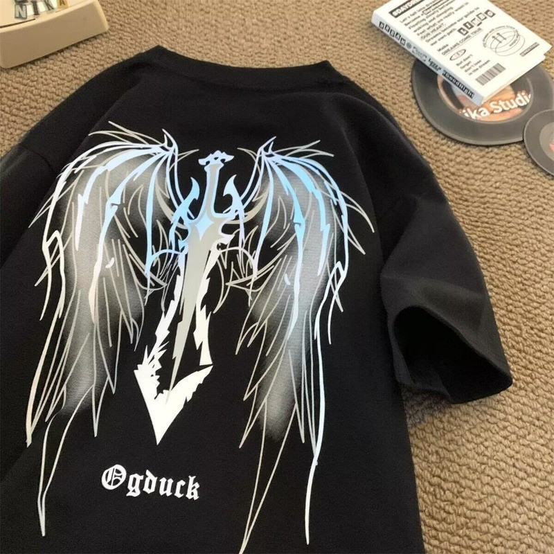 M-8xl เกาหลีอินเทรนด์สีแดงแขนสั้น Tee Men Plus Size T เสื้อลําลองหลวมขนาดใหญ่ - รูปที่ 3