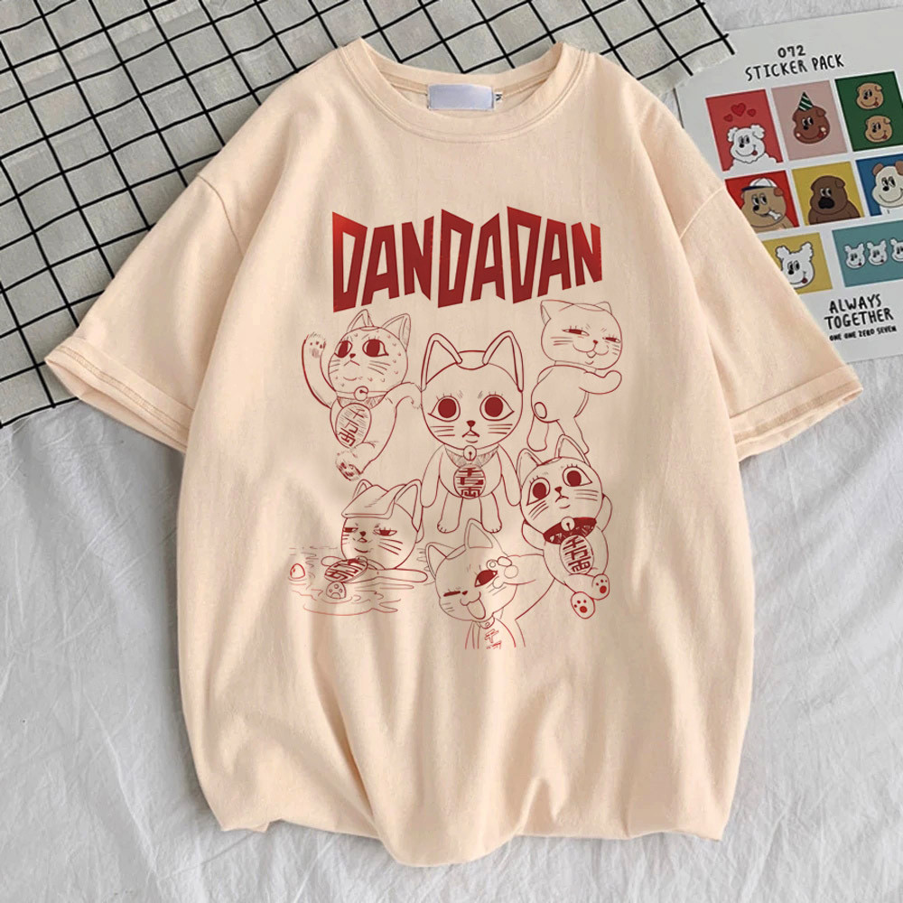 Dandadan Okarun tshirt วัยรุ่นพาสเทลกราฟิก Breathable อินเทรนด์ hip hop เสื้อ University 2000s hip hop Vintage Retro Breathable