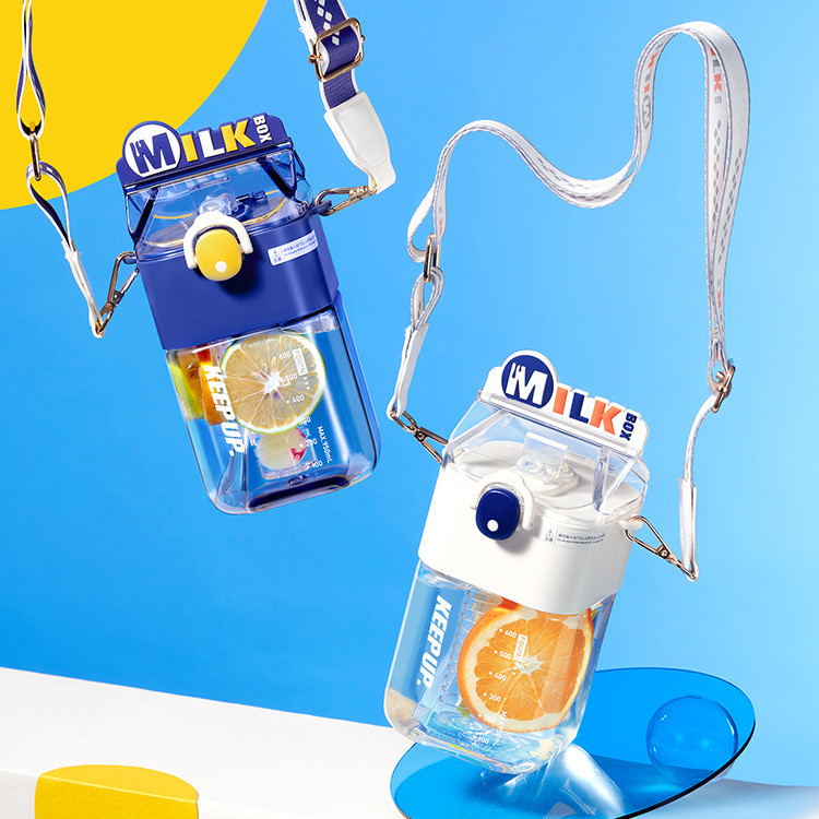 FQUAN(32)ถ้วยฟางคุณภาพสูงของผู้หญิงพร้อมช่องชา, การแยกน้ําชา, ถ้วยพลาสติกสี่เหลี่ยมความจุขนาดใหญ่ แท