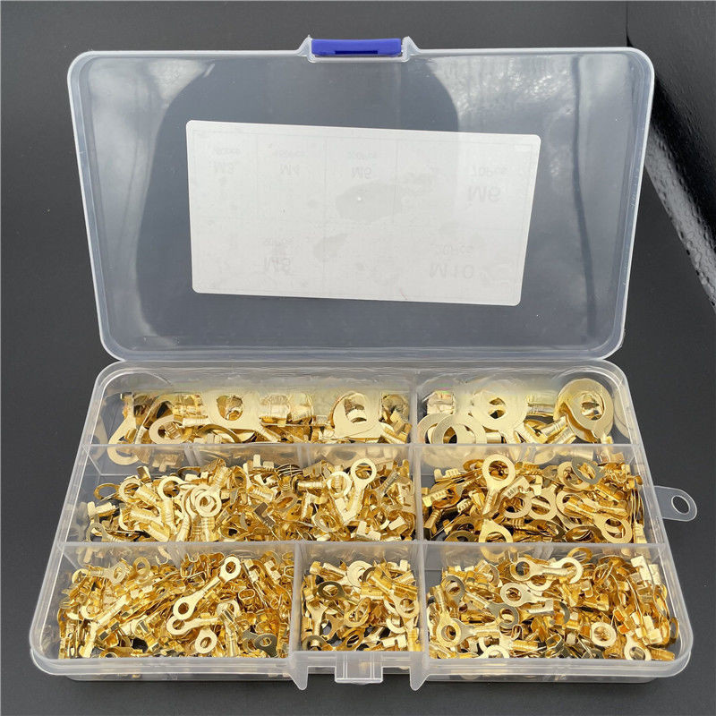 540 ชิ้น ชุดขั้วต่อทองแดง M3/M4/M5/M6/M8/M10 แบบวงแหวน O-Type 540 ชิ้น