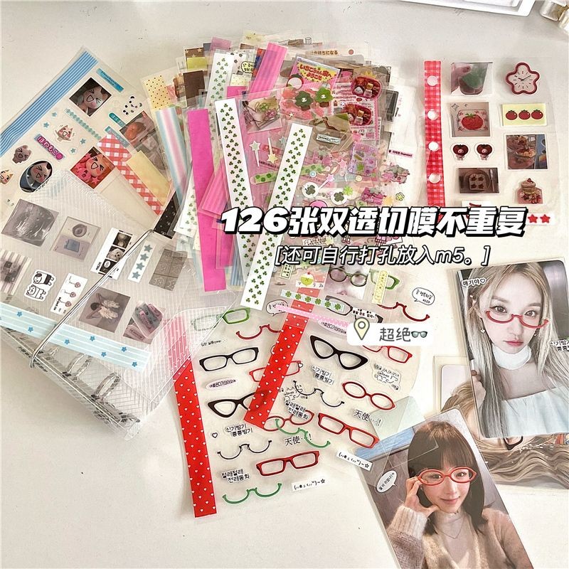 126 แผ่น อาหารหมีง่ายๆ เล่น สติ๊กเกอร์ตู้มือน่ารัก เคสโทรศัพท์ตกแต่งสติ๊กเกอร์ตัดฟิล์ม