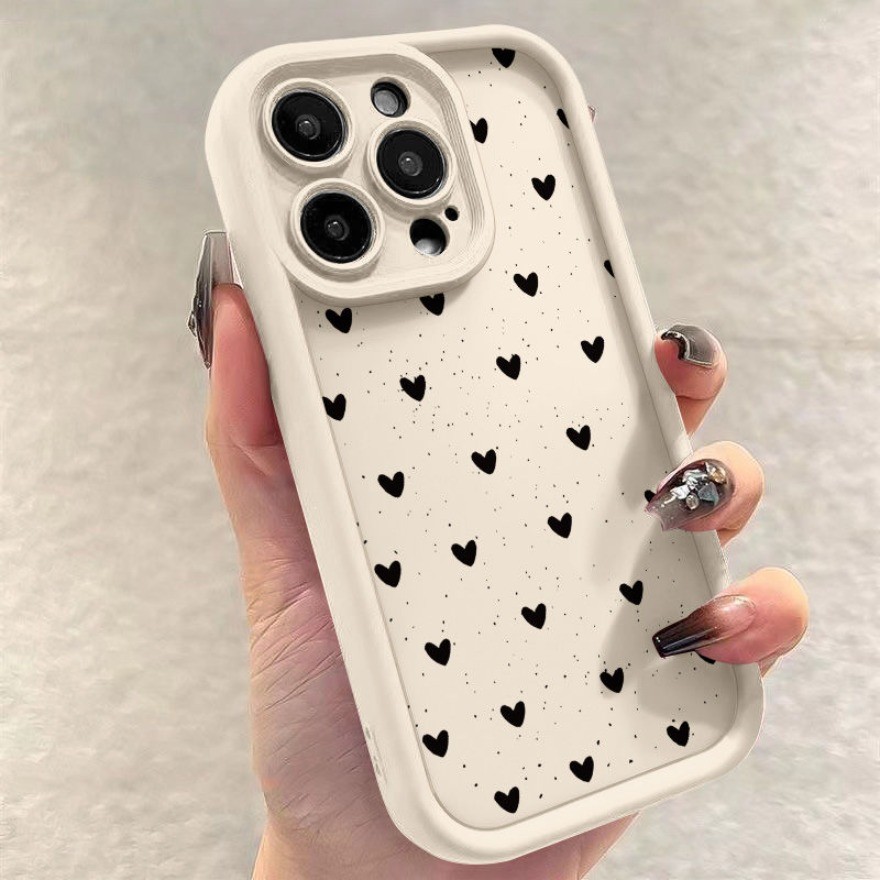 Simple Black Love Heart เคสโทรศัพท์สําหรับ Huawei Pura 70 Pro 70 Ultra P40 P30 Pro Nova Y61 Y71 Y70 