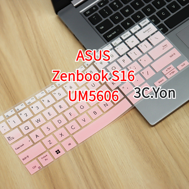 Asus Zenbook S16 UM5606 คีย์บอร์ด 16 นิ้วแล็ปท็อปปุ่มกด Protector ใหม่ Ergonomic Copilot ซิลิโคนอ่อนนุ่มแสงบางกันลื่นกันน้ํากันฝุ่นเต็มป้องกันฟิล์มคีย์บอร์ด