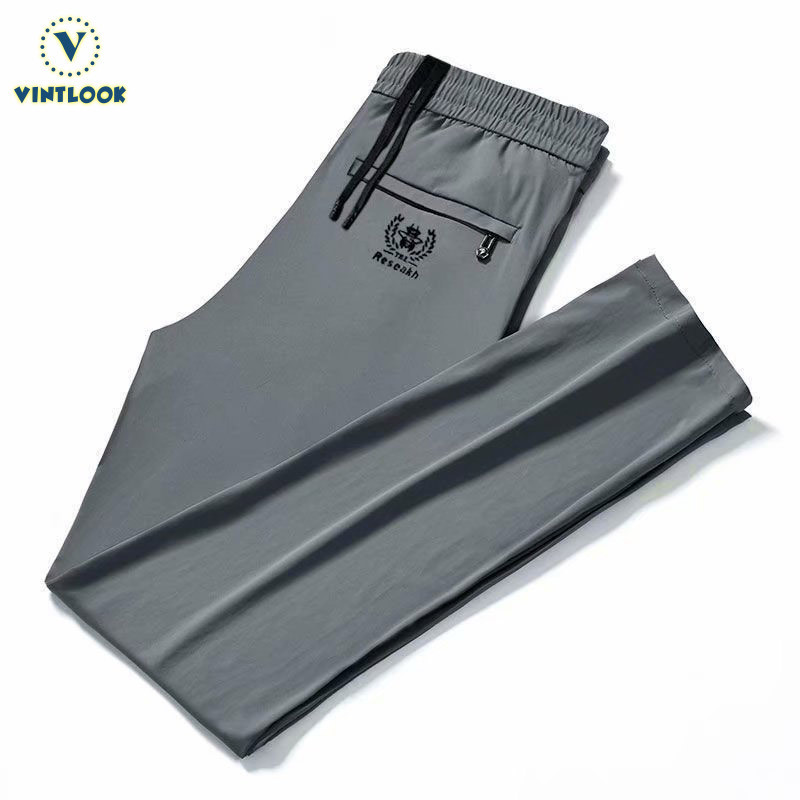 Vintlook Casual Suit Pants Mens Draping Business Suit Pants Loose All-Match Mens Straight Long Pants