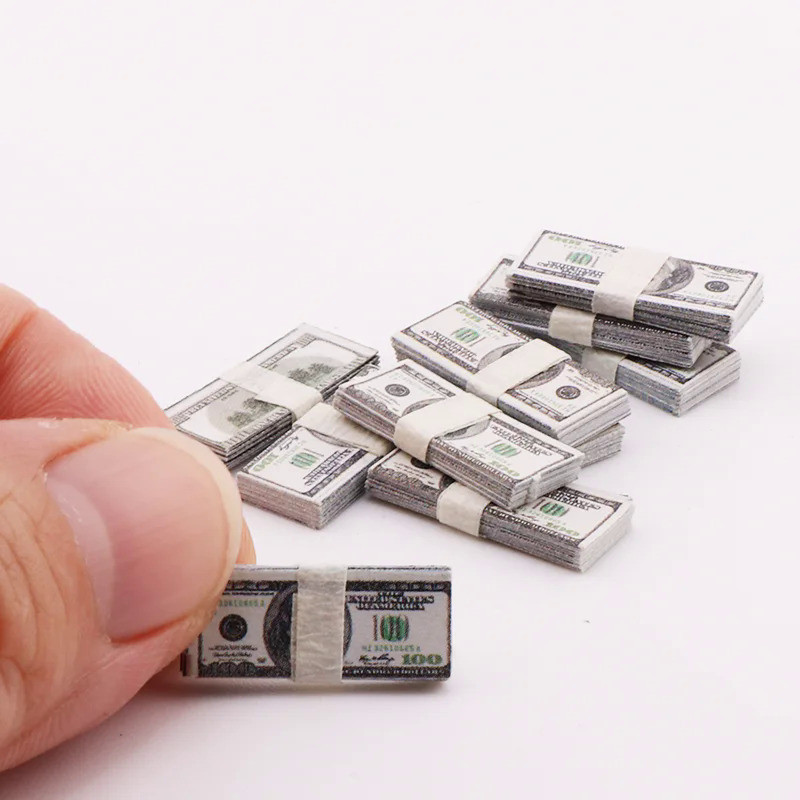 1/12 Scale Miniature Mini Fake Money Dollar Bill Model For Action Figure Soldier Dolls House Accesso