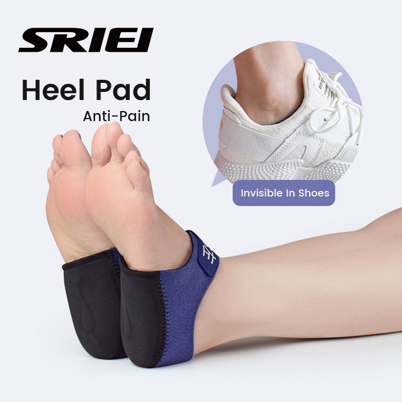 SRIEI 2 ชิ้น เบาะรองส้นเท้า ซิลิโคนรองส้นเท้าบรรเทาอาการปวด Plantar Fasciitis แผ่นรองส้นเท้า