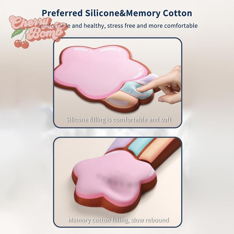 (Cherry Bomb) Star Rainbow Mouse Pad Holder Keyboard Wrist Rests Cushion for Computer Office PC, Laptop Desktop. ใหม่