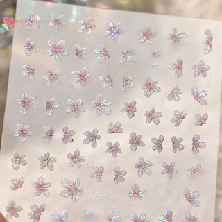 RENBG 1PCS สติกเกอร์เล็บ 5 กลีบดอกไม้ขนาดเล็กสดดอกไม้ขนาดเล็กสีเล็บ Decal DIY เล็บเครื่องมือ TH