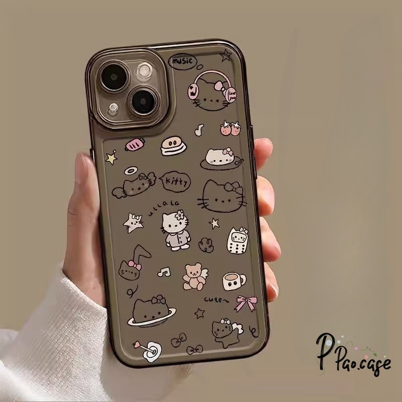 เคส เข้ากันได้กับ IPhone 11 16 15 13 14 12 Pro Max 8 7 14 15 Plus XR XS X Max SE เคสใสลายการ์ตูนแมวผูกโบว์สุดสร้างสรรค์ ราคา ถูกที่สุด ดีลบีเคเค แกลเลอรีภาพที่ 5