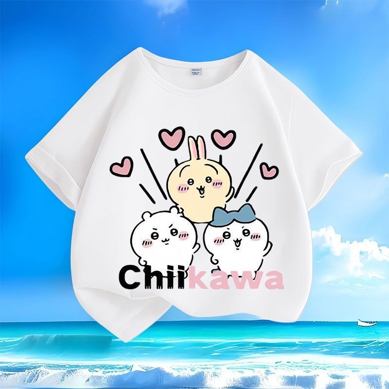 Chikawa เสื้อผ้าเด็ก chikawa ชุดเด็ก chikawa แขนสั้น chikawa Uzachi สินค้าฤดูร้อนผู้ชายผู้หญิงขนาดกล