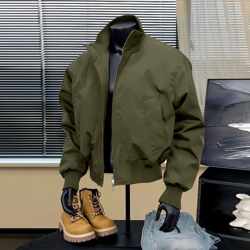 [ร้านค้าขายร้อน] Army Green ma1 Flight Jacket Mens Spring Autumn Short Jacket High-End Profile Ameri