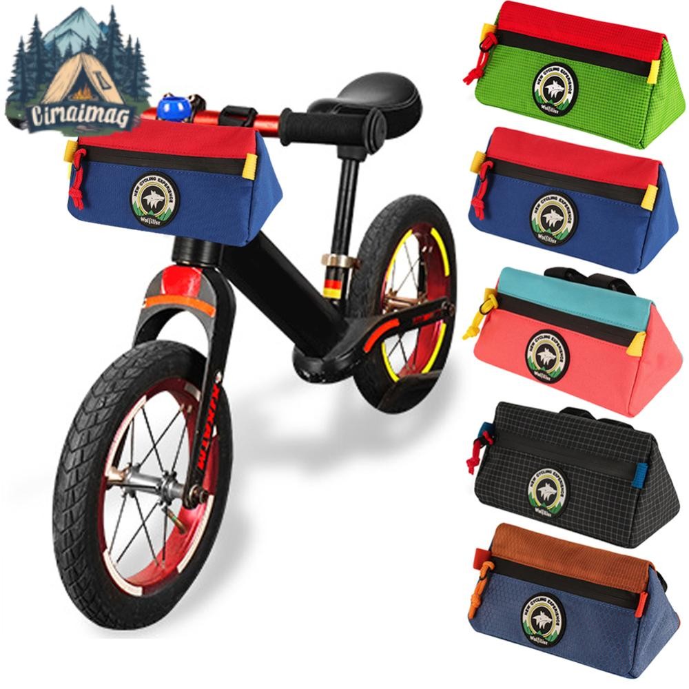 Kids Bike Handlebar Bag กระเป๋าหน้าจักรยานสามเหลี่ยมสําหรับจักรยานพับ Brompton