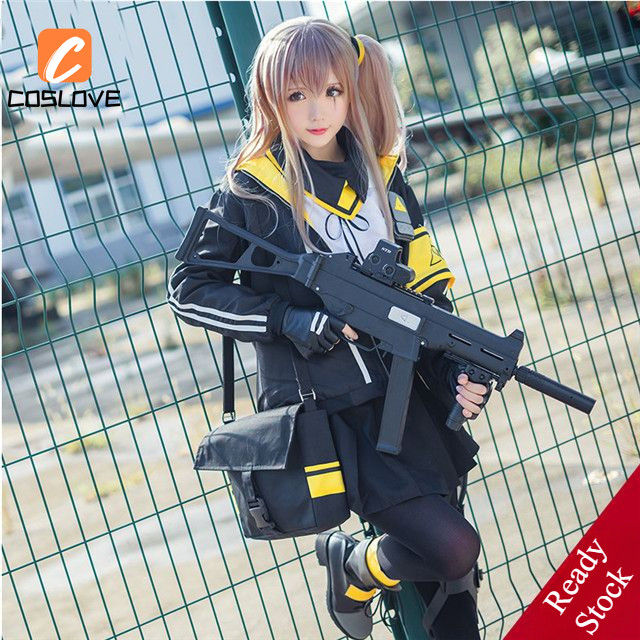 สาว Frontline Ump45 คอสเพลย์เสื้อผ้าชุดเครื่องแต่งกายสําหรับสาวสีดําชุดแขนยาวคอสเพลย์ Comiket แสดง