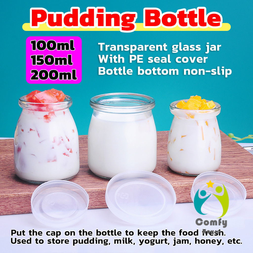 Comfy กระปุกพุดดิ้งพร้อมฝาปิด 100ml/150ml/200ml ใส่อาหารเด็ก โยเกิร์ต ของหวาน ทนร้อน Pudding Bottle