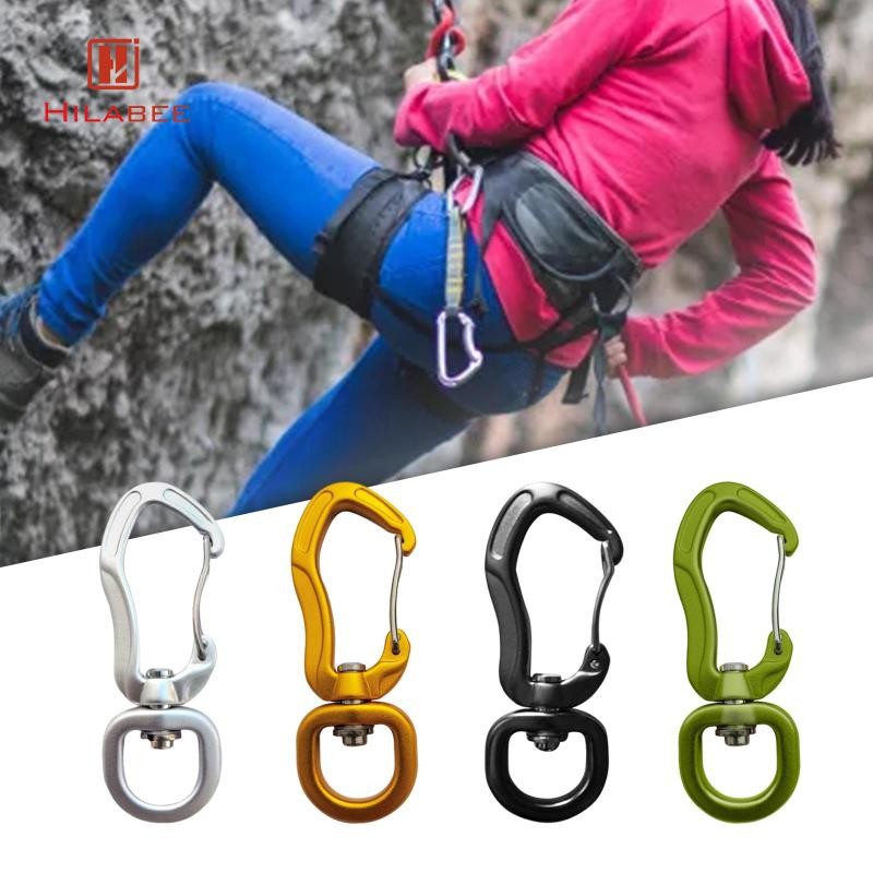 Hilabee หมุน Carabiner คลิปอลูมิเนียม Carabiner ปีนเขา Camping Hammock สําหรับสายจูงน้ํากลางแจ้ง Key Backpacking