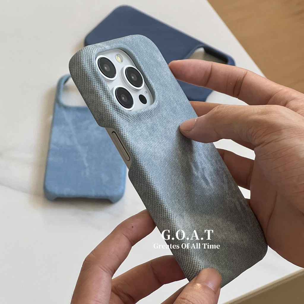 Goat Creative และ minimalist denim ปลอกสําหรับ iPhone 17 11 16 15 14 13 12 Pro max iPhone  16 plus 14 plus กรณีป้องกัน anti-drop ปกหลังกรณี ราคา ถูกที่สุด ดีลบีเคเค