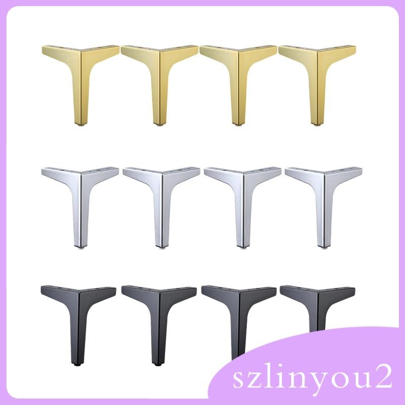 [ซลินยู2] 4ชิ้นขาเฟอร์นิเจอร์,เฟอร์นิเจอร์ขาโซฟาโลหะสามเหลี่ยมฟุตสําหรับตู้โต๊ะโซฟาที่นอนโต๊ะเตียง