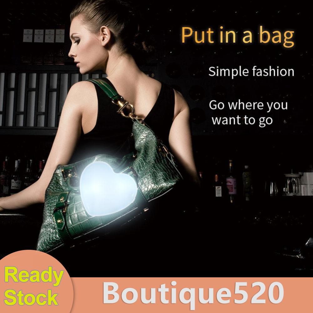 กระเป๋าถือ LED Light Love Heart Round Shaped Atmosphere Luminous Purse Lights SN9F [boutique520.th]