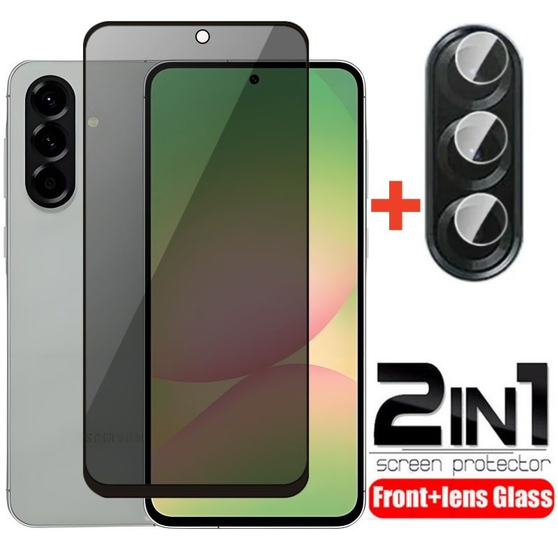 2in1 ความเป็นส่วนตัวกระจกนิรภัยสําหรับ Samsung Galaxy A07 A17 A27 A06 A16 LTE A26 A36 A56 4G 5G 9H ป