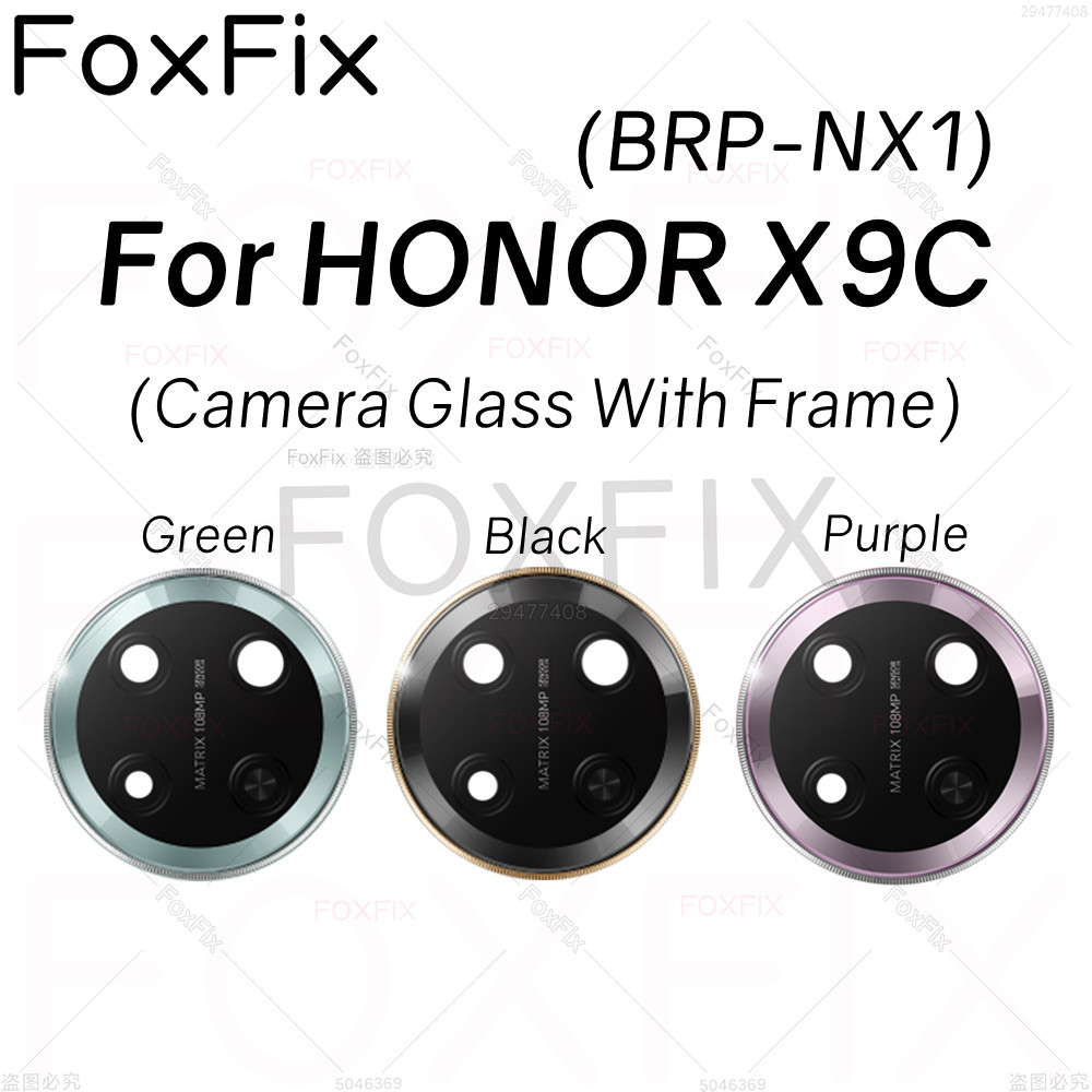 เลนส์กล้องด้านหลังสําหรับ HONOR X9C 5G BRP-NX1 ฝาครอบกระจกกล้องด้านหลังพร้อมการเปลี่ยนกรอบ